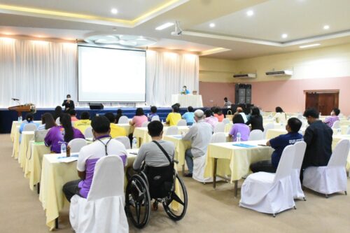 สนง.พมจ.พัทลุง จัดประชุมโครงการแผนการขับเคลื่อนภัยพิบัติคนพิการ ปี 2565 สู่การปฏิบัติ